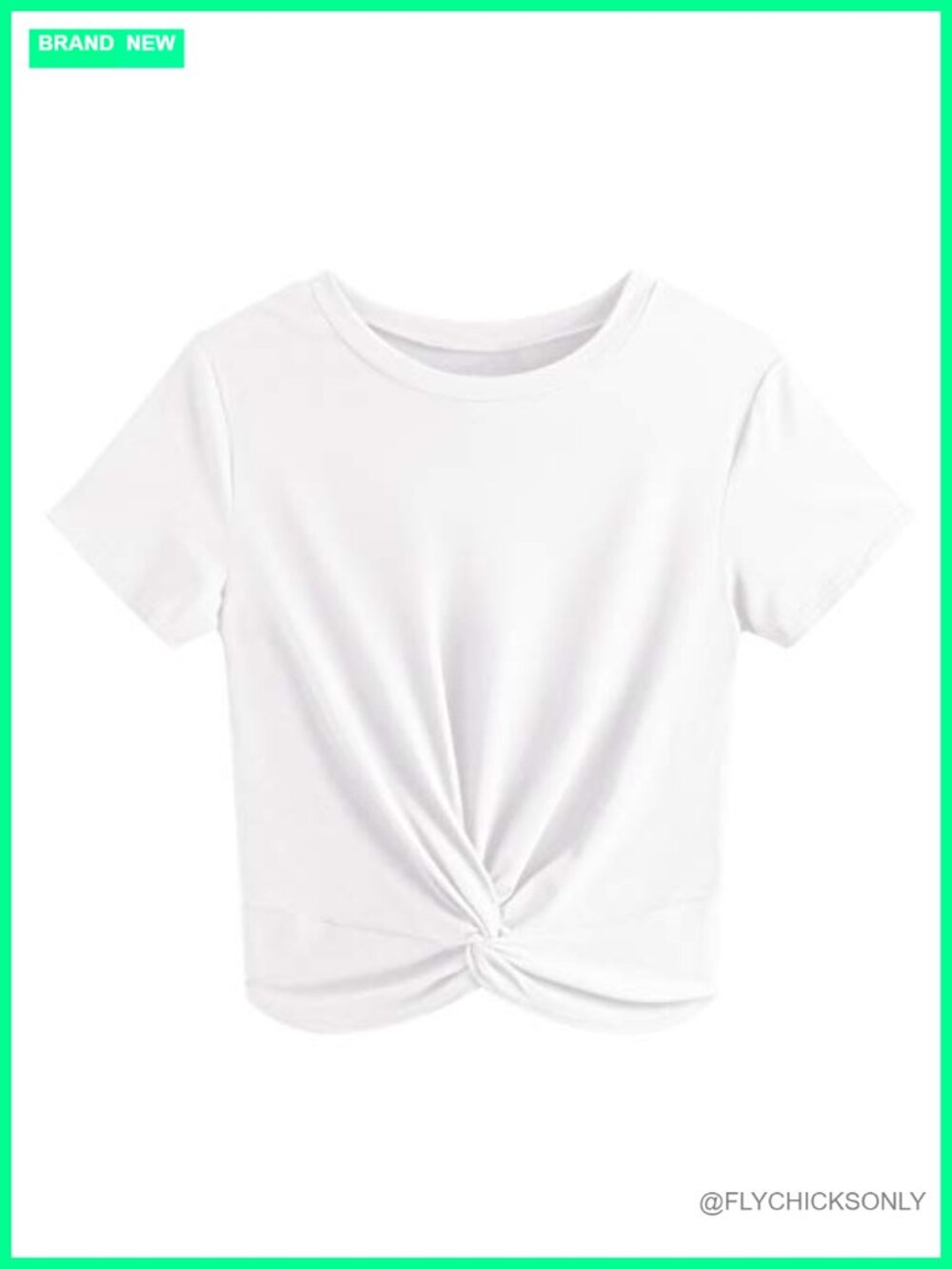 Women's Twist Front Short Sleeve Crop Top Casual Summer Tee